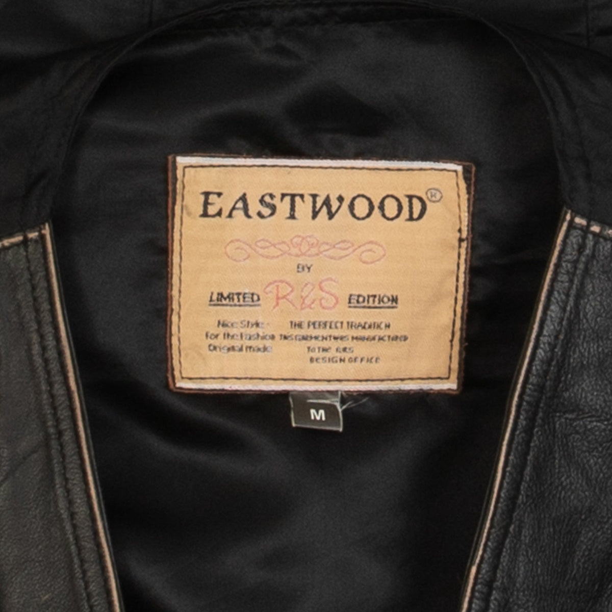 MEN'S VINTAGE 1980S LEATHER GILET VEST JACKET - MEDIUM