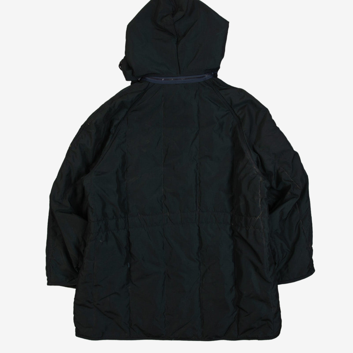 MEN'S VINTAGE 1980S HOODED SHERPA COLLARED PARKA JACKET - X-LARGE