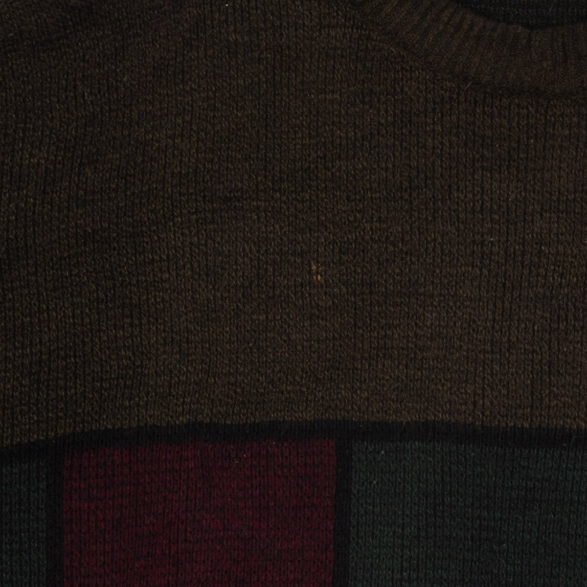MEN'S VINTAGE 1980S SLC BLOCK PATTERNED KNITTED JUMPER - X-LARGE
