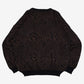 MEN'S VINTAGE 1980S LEATHER PATCH PATTERNED KNITTED JUMPER - LARGE