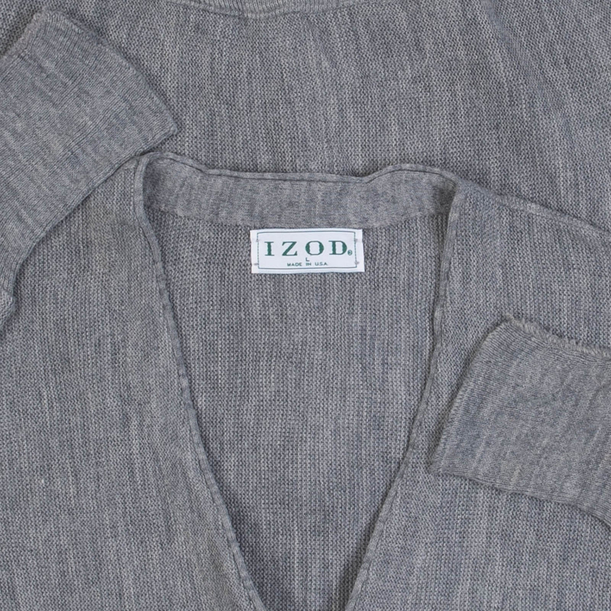 MEN'S VINTAGE 1980S IZOD KNITTED CARDIGAN - LARGE