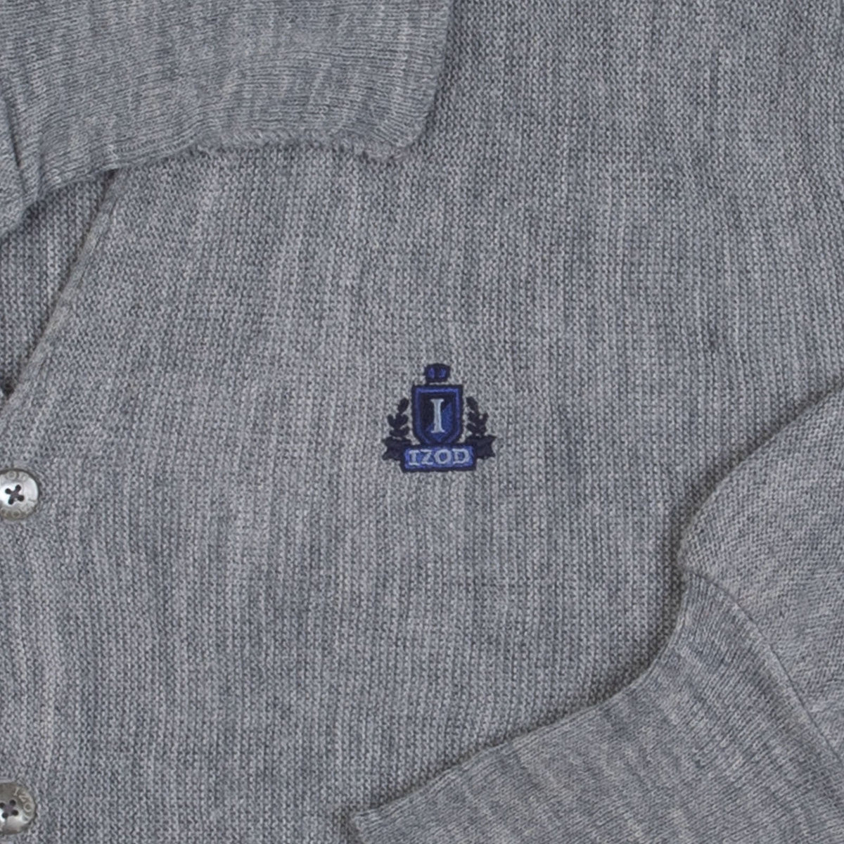 MEN'S VINTAGE 1980S IZOD KNITTED CARDIGAN - LARGE