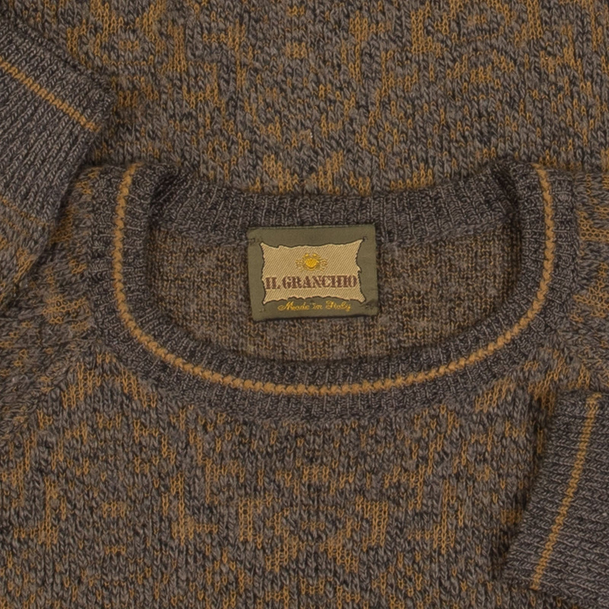 WOMEN'S VINTAGE 1980S IL GRANCHIO PATTERNED KNITTED JUMPER - X-LARGE