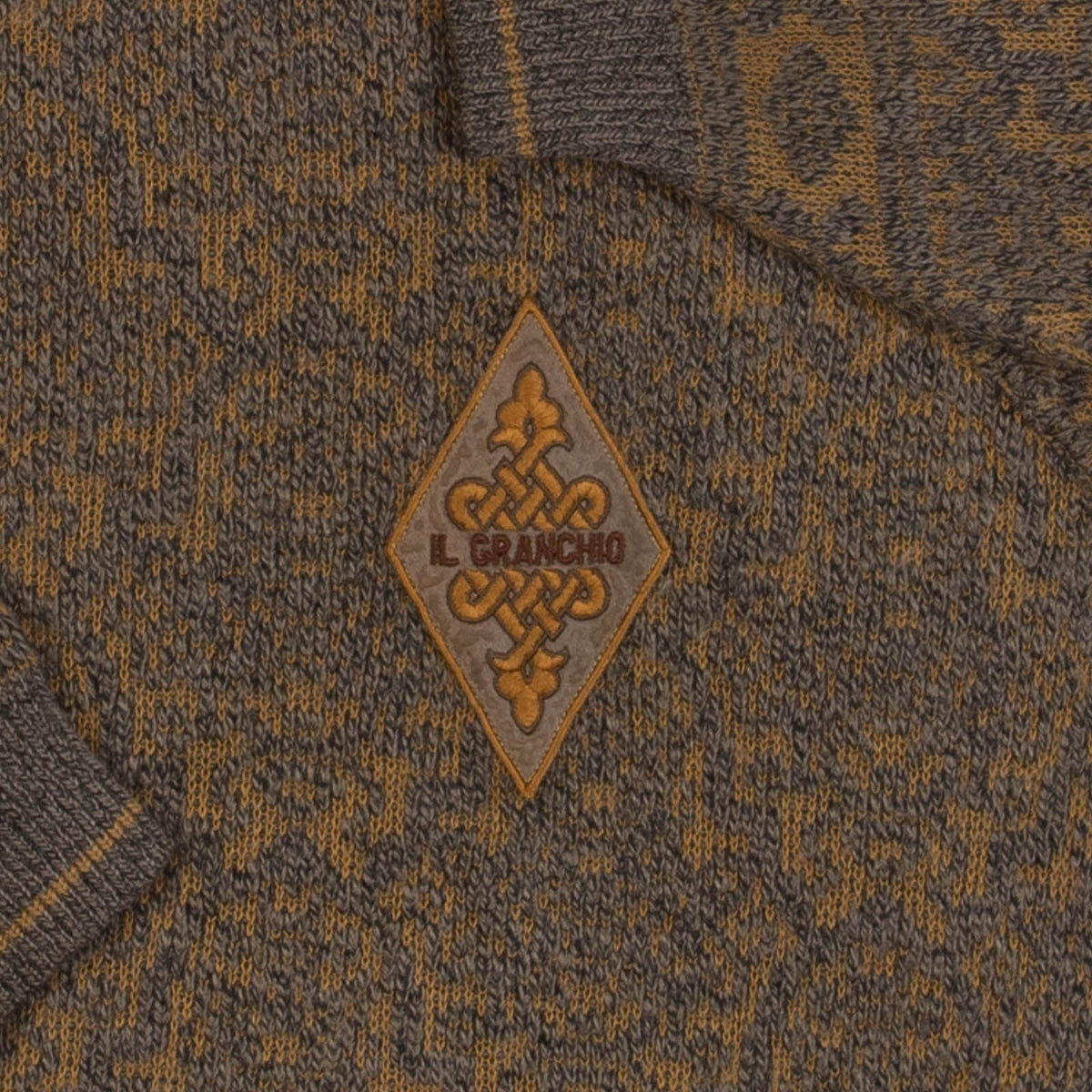 WOMEN'S VINTAGE 1980S IL GRANCHIO PATTERNED KNITTED JUMPER - X-LARGE