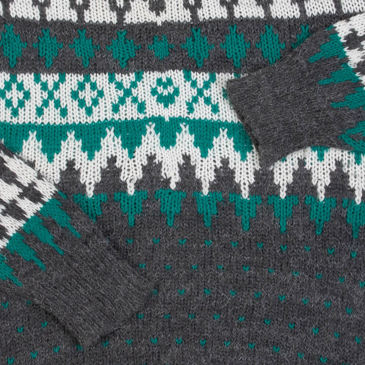 WOMEN'S VINTAGE 1990S PATTERNED KNITTED JUMPER - X-LARGE