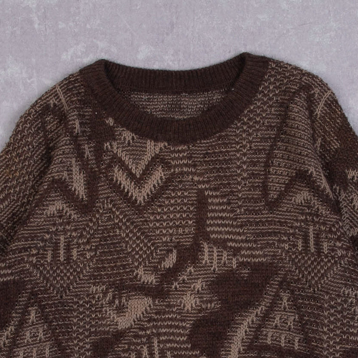 WOMEN'S VINTAGE 1990S STRUCTURED PATTERNED JUMPER - LARGE