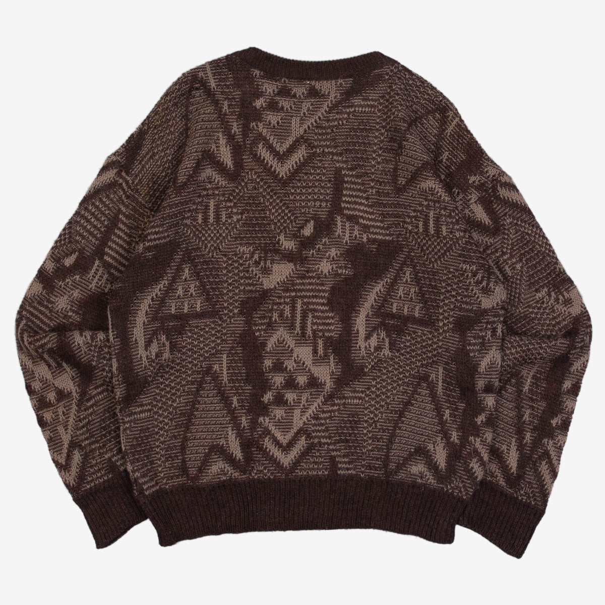 WOMEN'S VINTAGE 1990S STRUCTURED PATTERNED JUMPER - LARGE