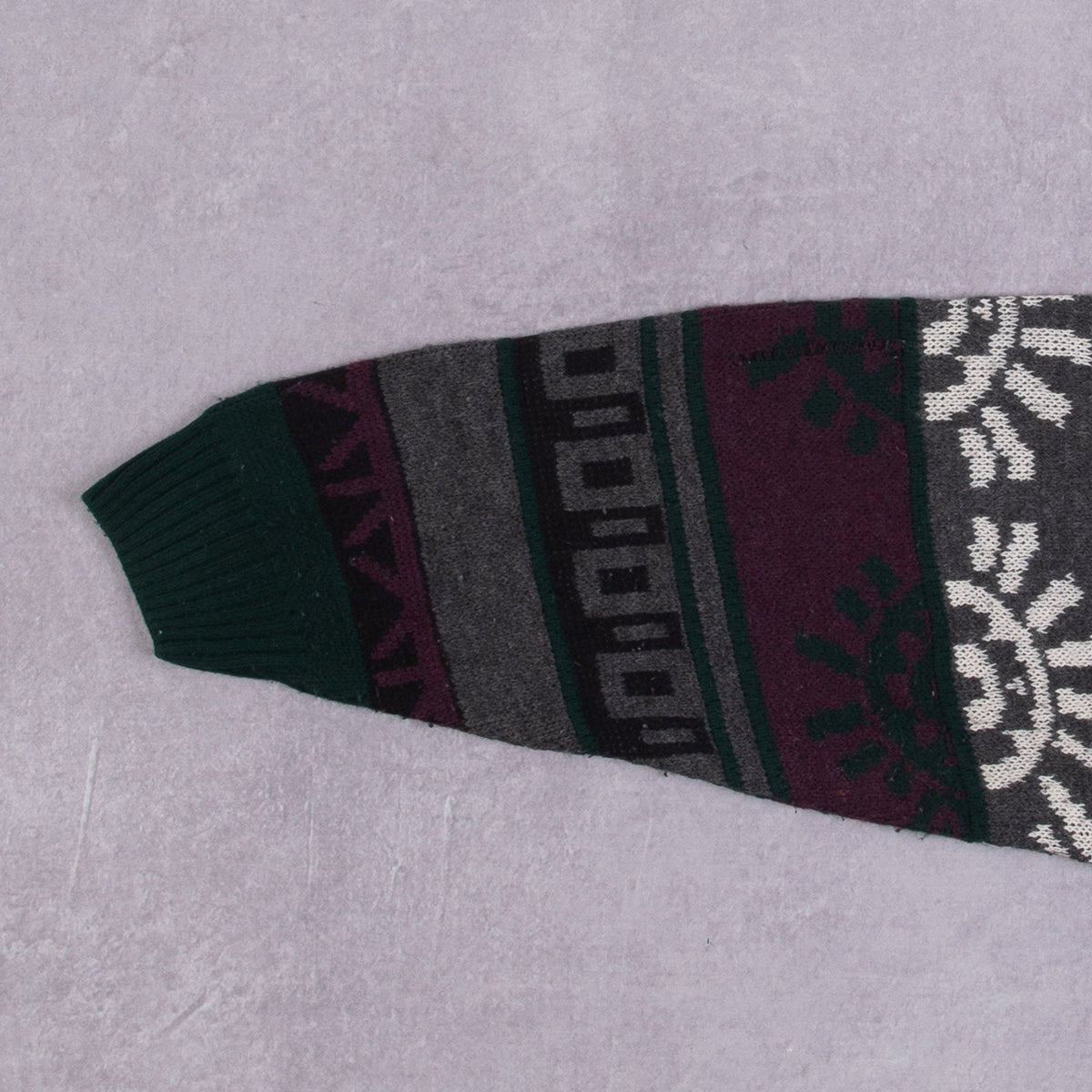 MEN'S VINTAGE 1980S PATTERNED KNITTED JUMPER - MEDIUM