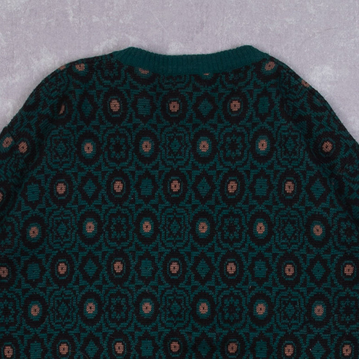 WOMEN'S VINTAGE 1990S PATTERNED KNITTED JUMPER - LARGE