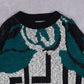 WOMEN'S VINTAGE 1990S PATTERNED KNITTED JUMPER - X-LARGE