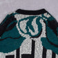 WOMEN'S VINTAGE 1990S PATTERNED KNITTED JUMPER - X-LARGE