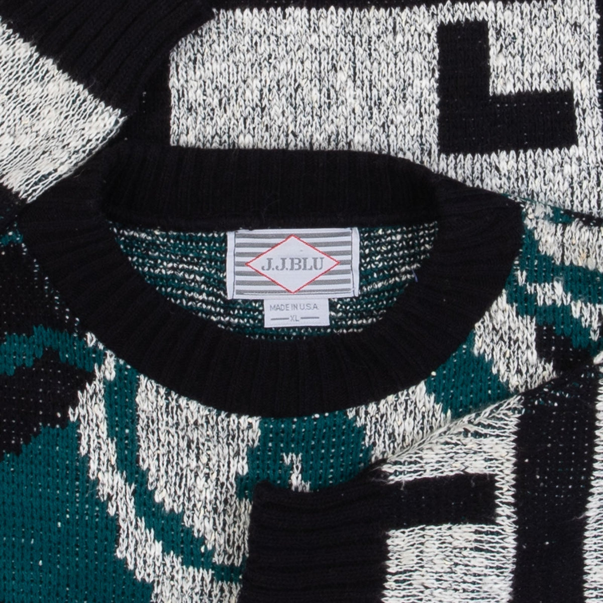 WOMEN'S VINTAGE 1990S PATTERNED KNITTED JUMPER - X-LARGE