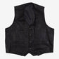 MEN'S VINTAGE 1990S LEATHER GILET VEST JACKET - X-LARGE