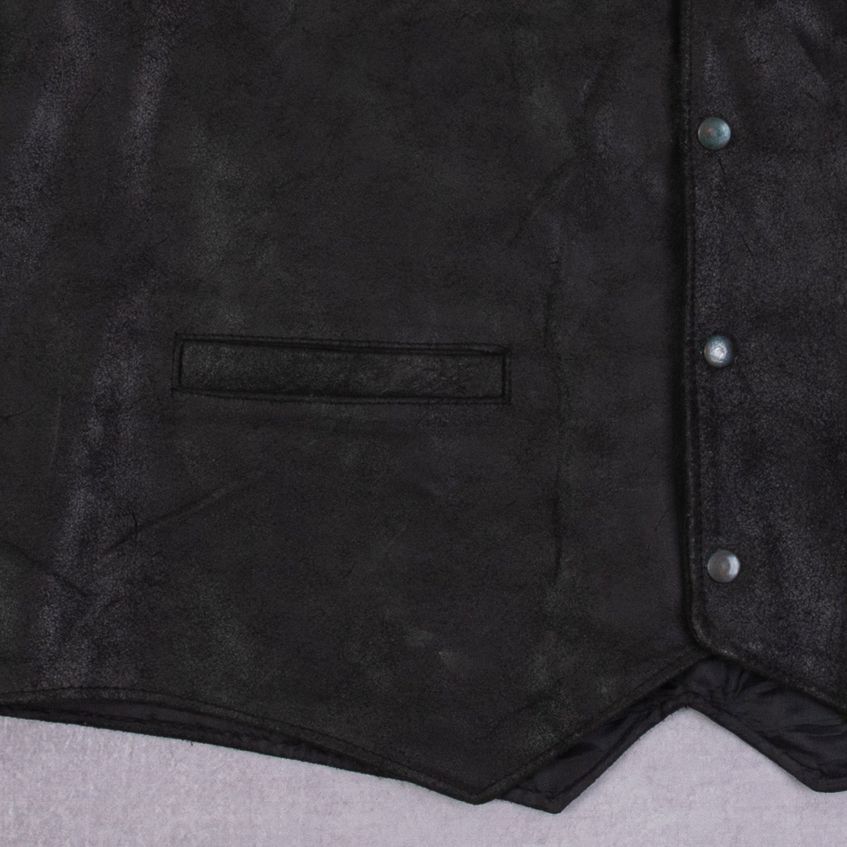 MEN'S VINTAGE 1990S LEATHER GILET VEST JACKET - X-LARGE