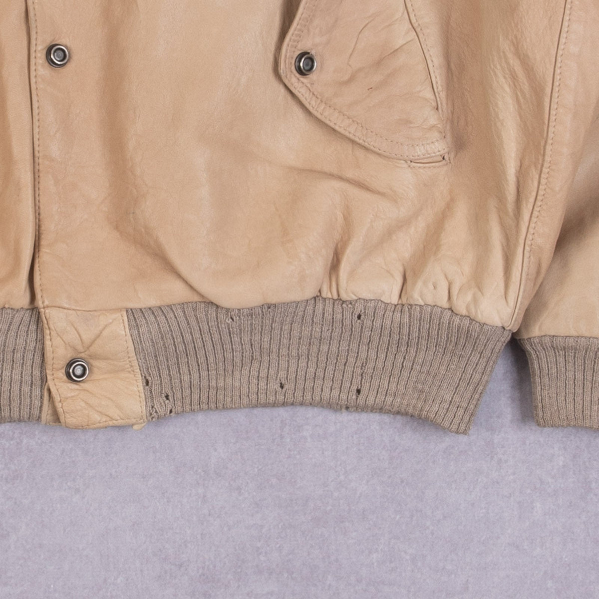 MEN'S VINTAGE 1980S LEATHER BOMBER JACKET - LARGE