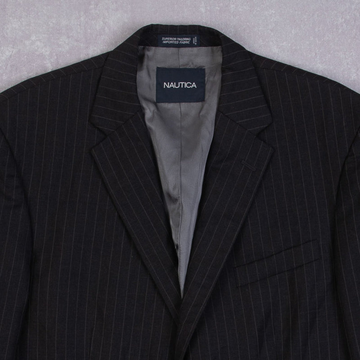 MEN'S VINTAGE NAUTICA PINSTRIPE BLAZER SUIT JACKET - LARGE