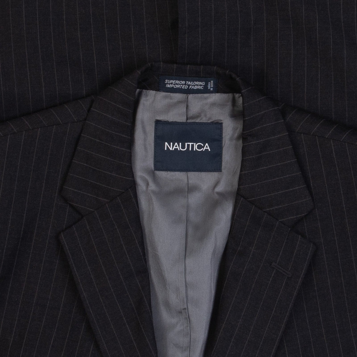 MEN'S VINTAGE NAUTICA PINSTRIPE BLAZER SUIT JACKET - LARGE