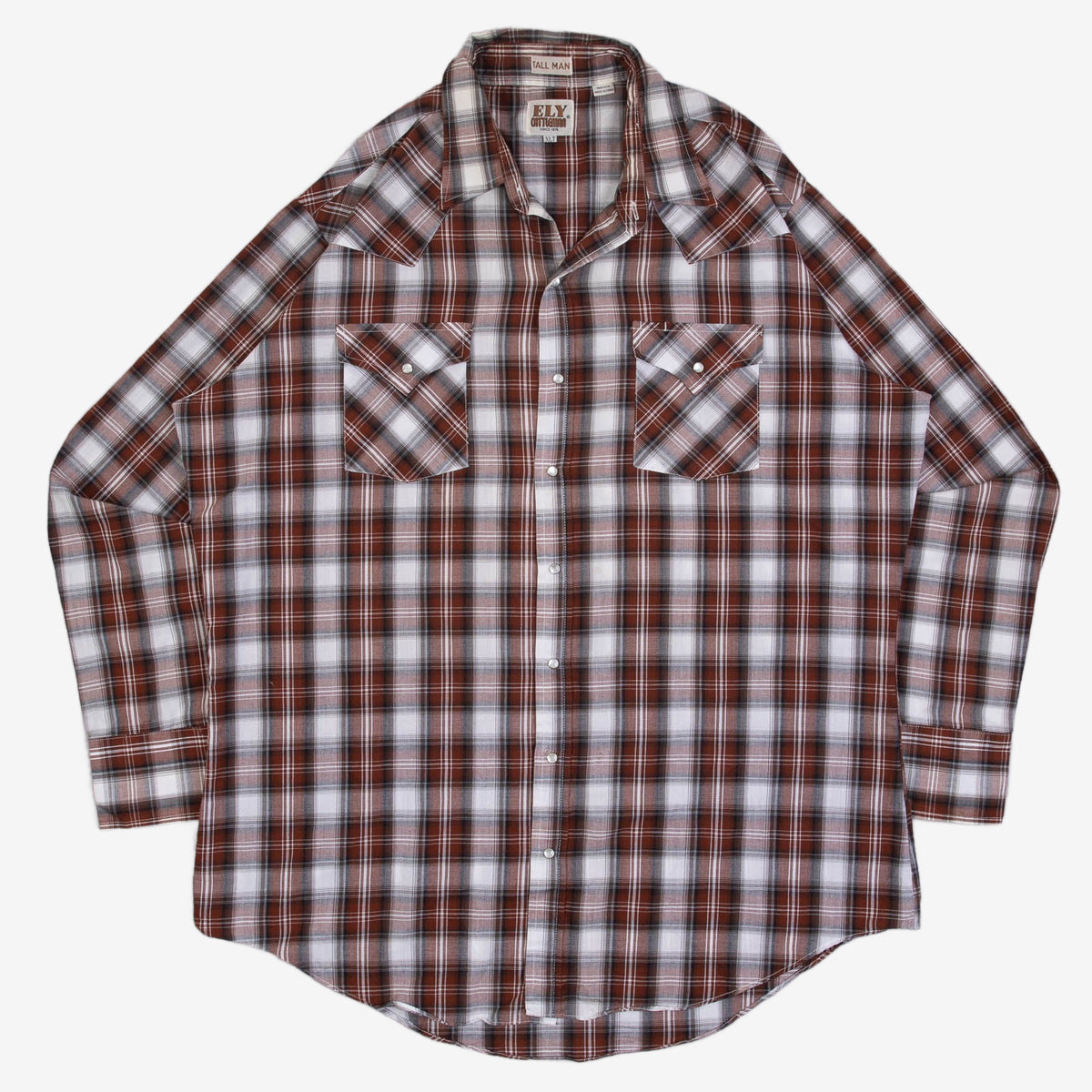 MEN'S VINTAGE 1980S CHECKED WESTERN SHIRT - X-LARGE