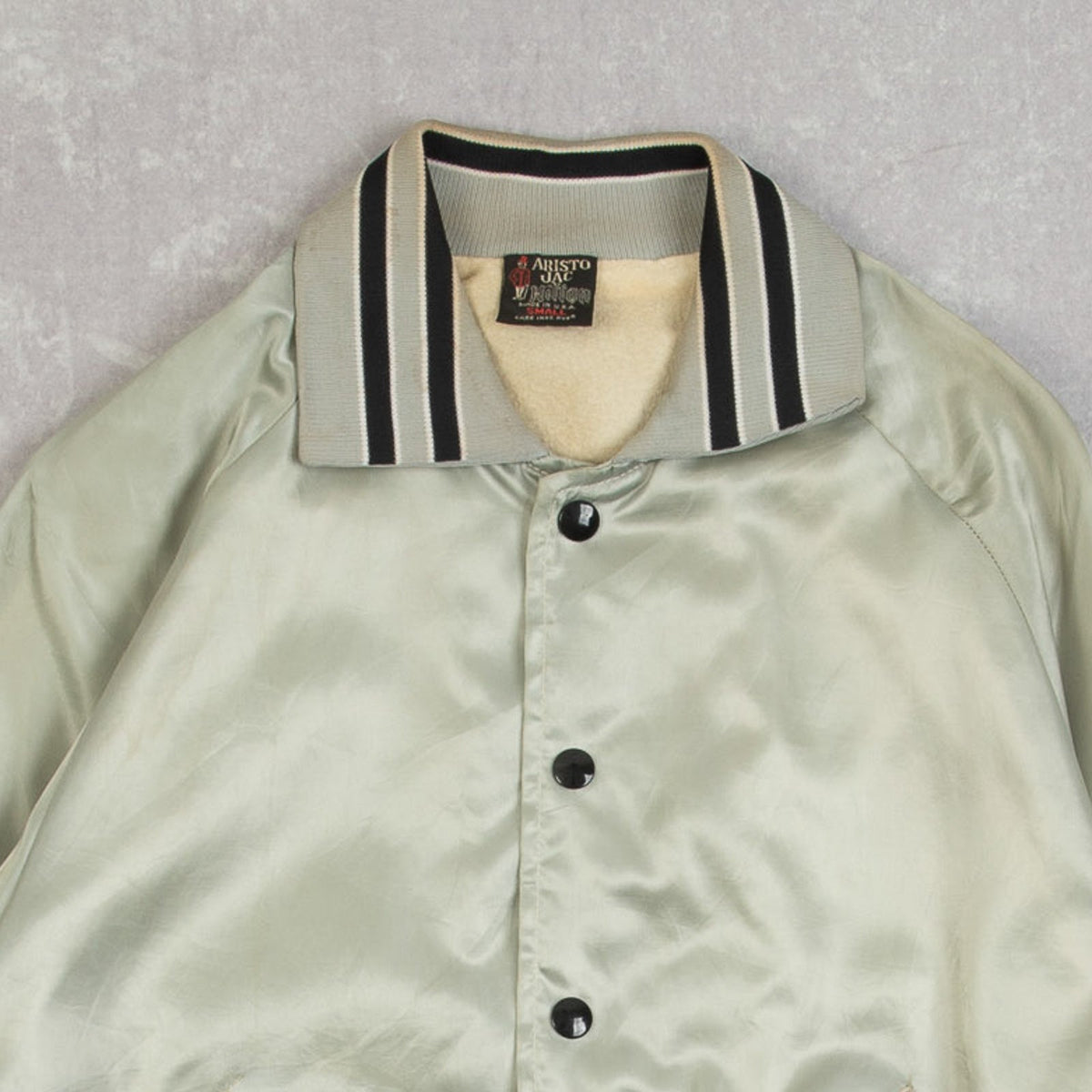 MEN'S VINTAGE 1990S VARSITY SATIN BOMBER JACKET - SMALL