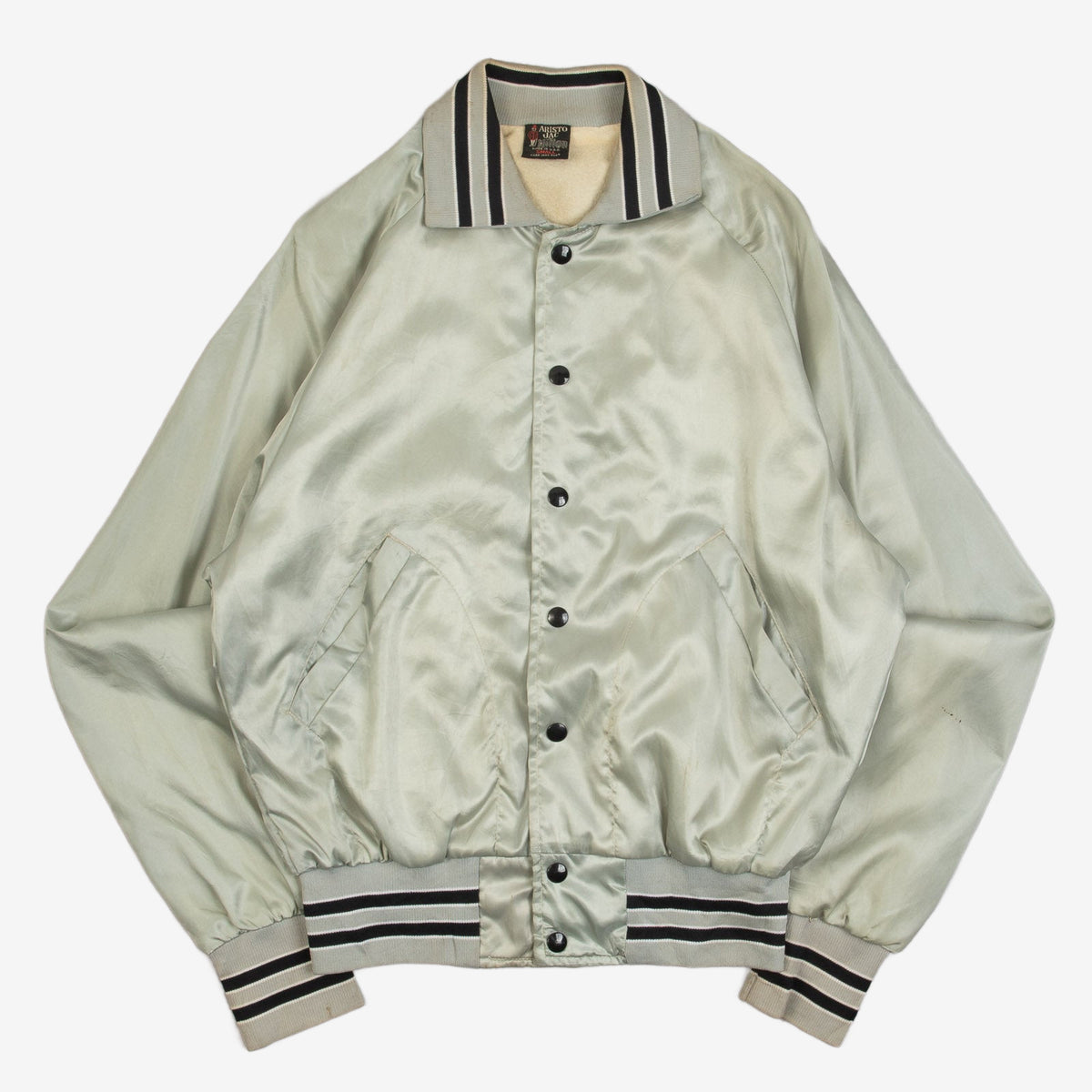 MEN'S VINTAGE 1990S VARSITY SATIN BOMBER JACKET - SMALL