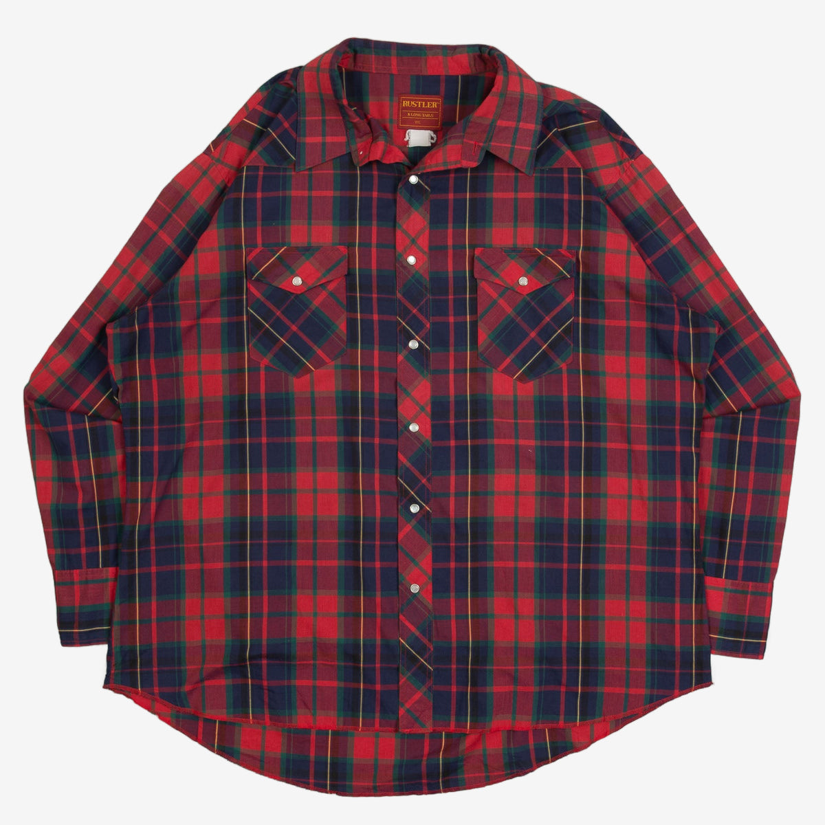 MEN'S VINTAGE 1990S CHECKED WESTERN SHIRT - XX-LARGE