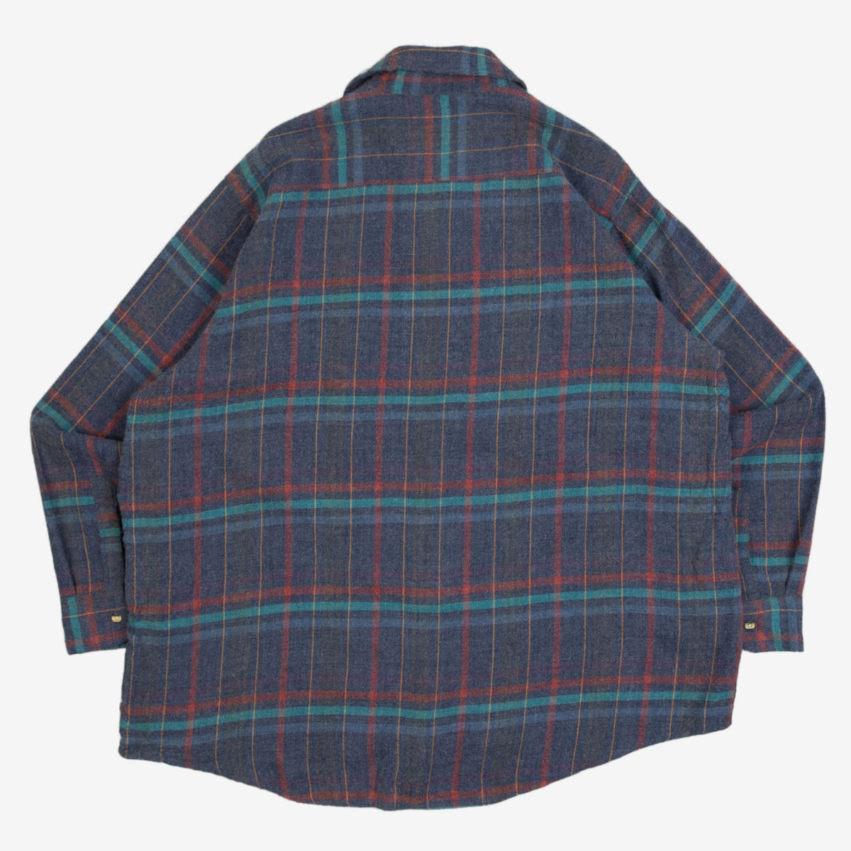 MEN'S VINTAGE 1980S SEARS WOOL CHECKED SHIRT - X-LARGE