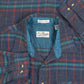 MEN'S VINTAGE 1980S SEARS WOOL CHECKED SHIRT - X-LARGE