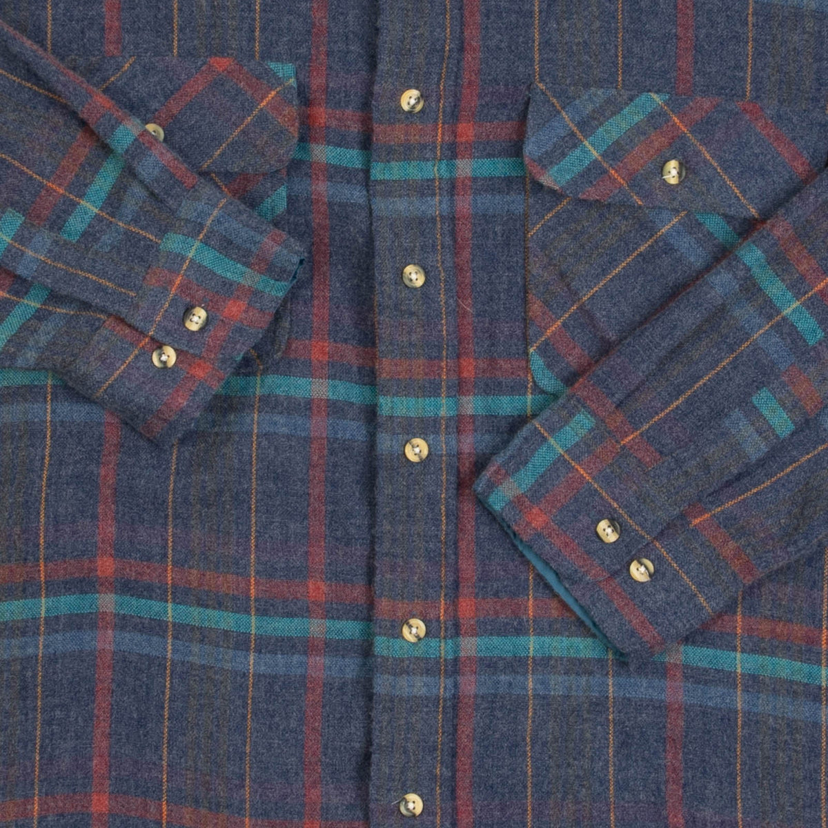 MEN'S VINTAGE 1980S SEARS WOOL CHECKED SHIRT - X-LARGE