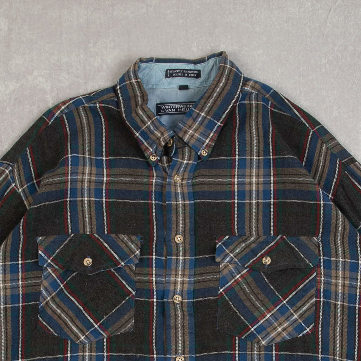 MEN'S VINTAGE 1990S WOOL STYLE CHECKED SHIRT - X-LARGE