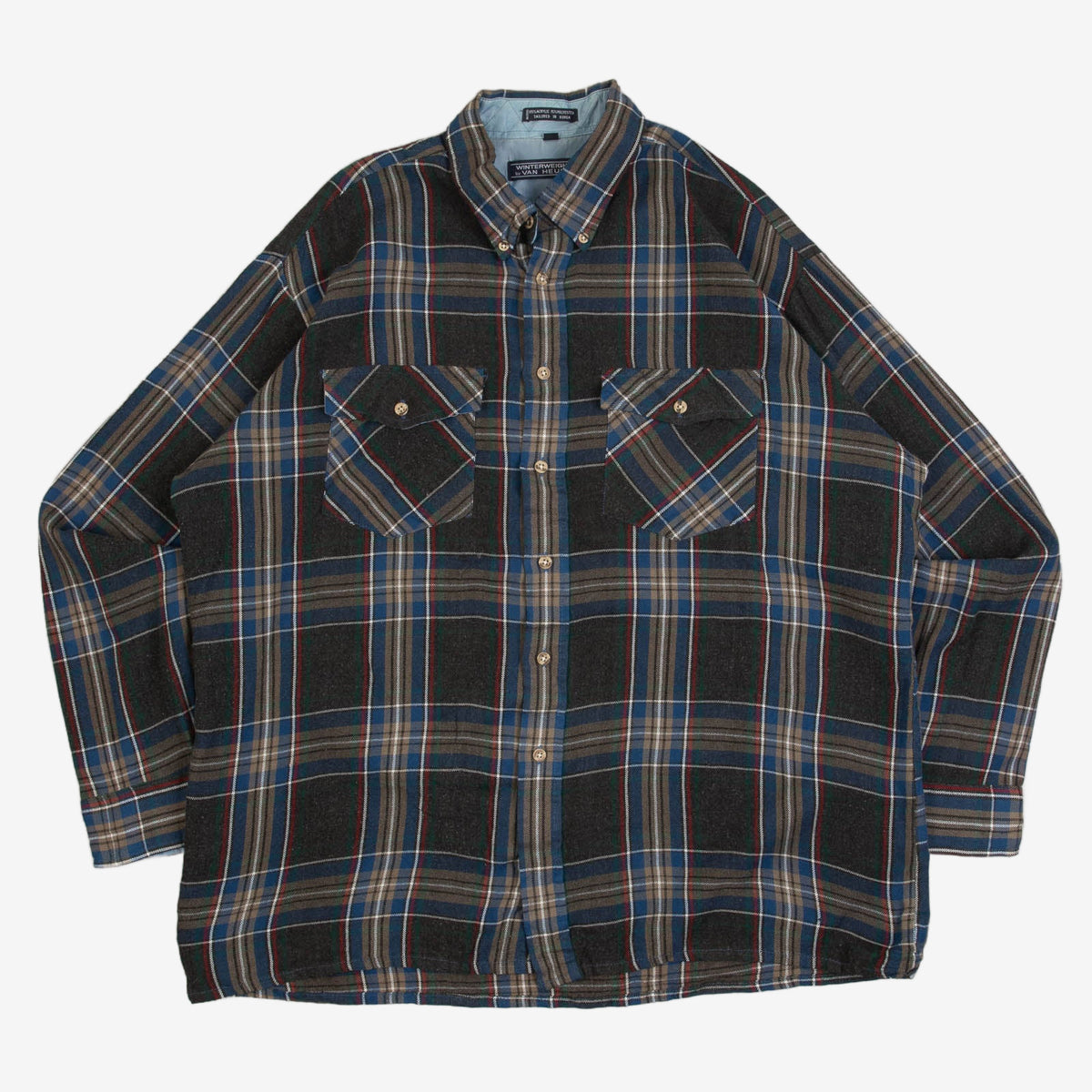MEN'S VINTAGE 1990S WOOL STYLE CHECKED SHIRT - X-LARGE