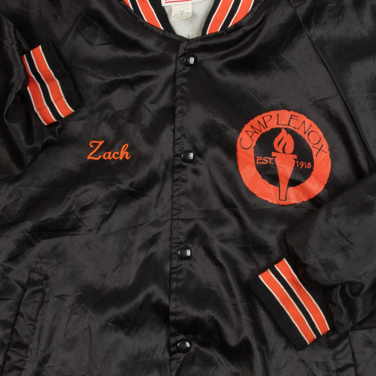 MEN'S VINTAGE 1980S CAMPLENOX SATIN BOMBER JACKET - MEDIUM