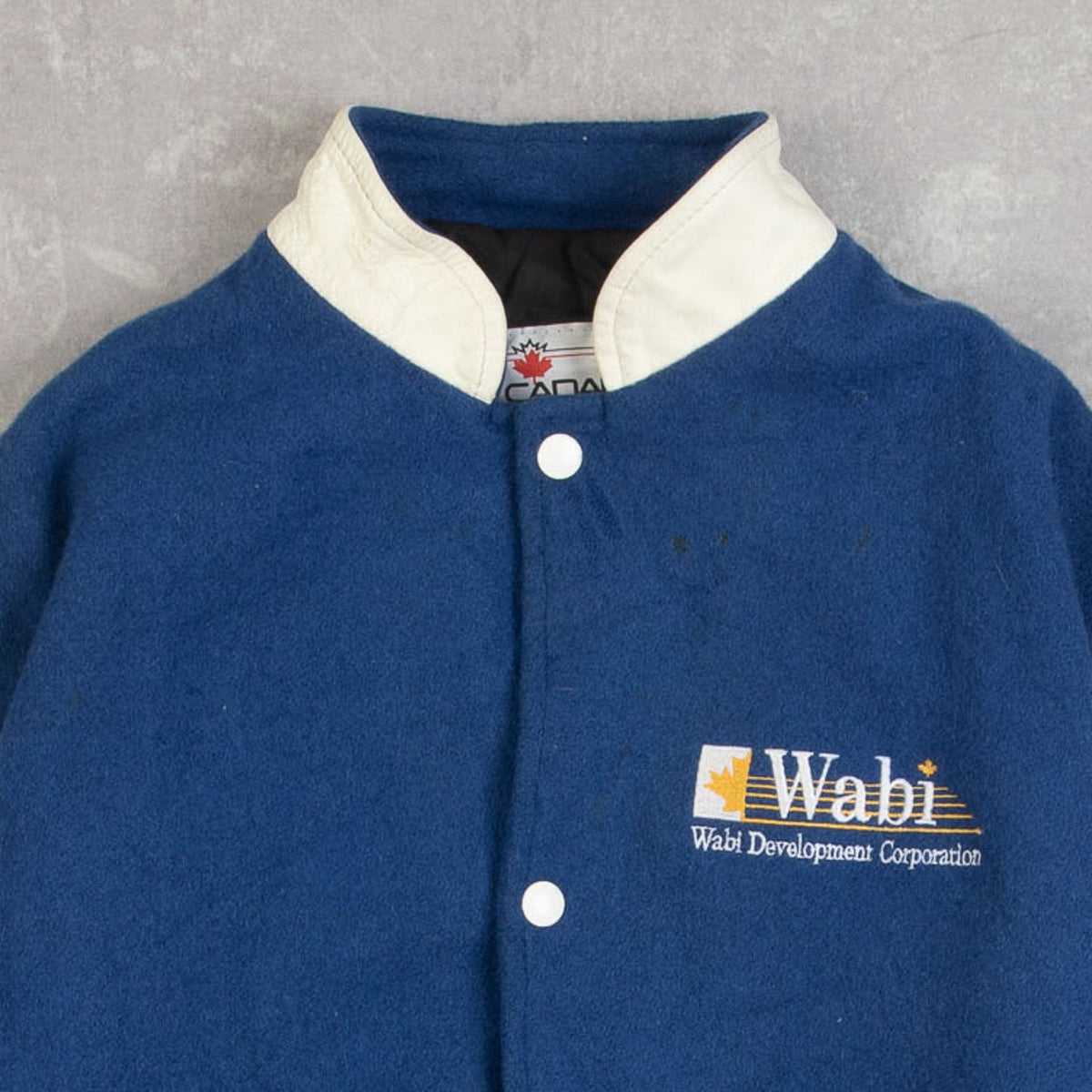 MEN'S VINTAGE 1980S WABI LEATHER VARSITY JACKET - SMALL
