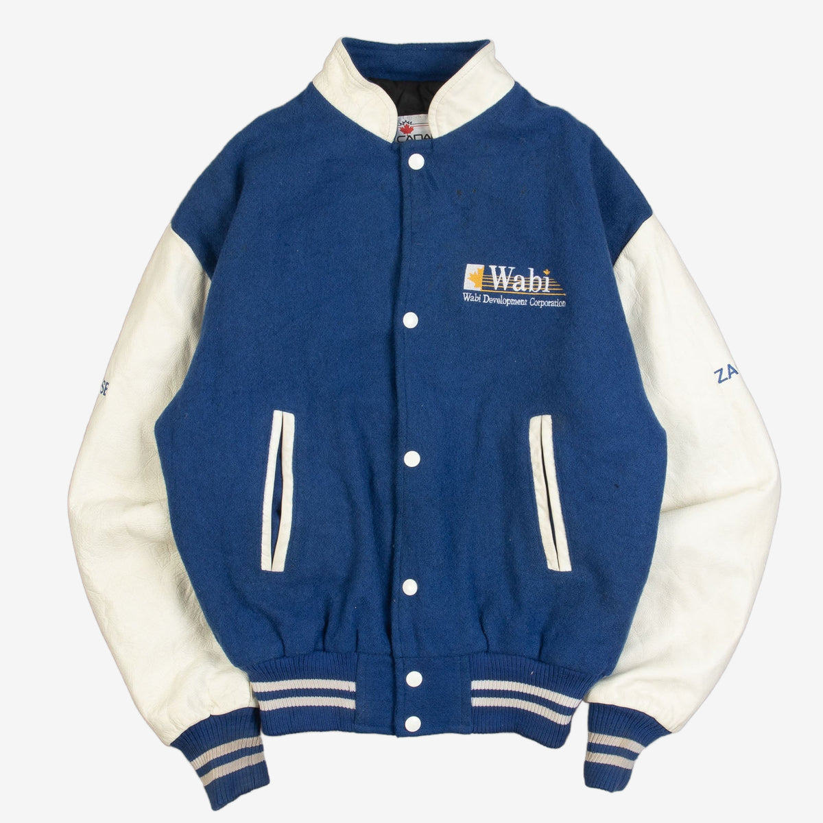 MEN'S VINTAGE 1980S WABI LEATHER VARSITY JACKET - SMALL