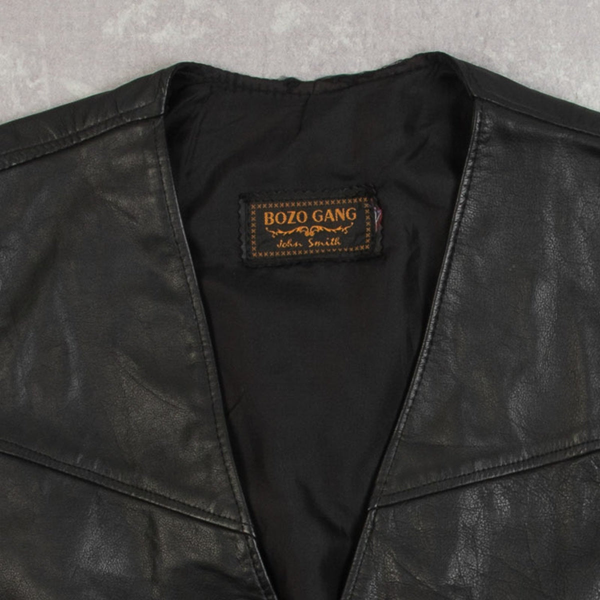 MEN'S VINTAGE 1980S LEATHER WESTERN VEST JACKET - MEDIUM