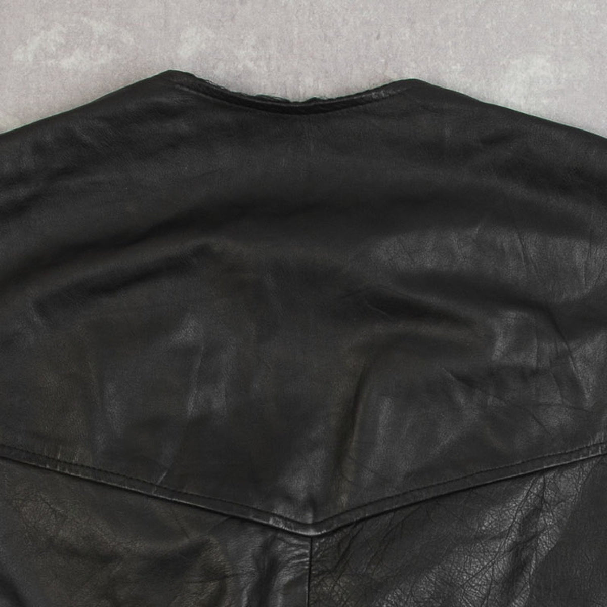MEN'S VINTAGE 1980S LEATHER WESTERN VEST JACKET - MEDIUM