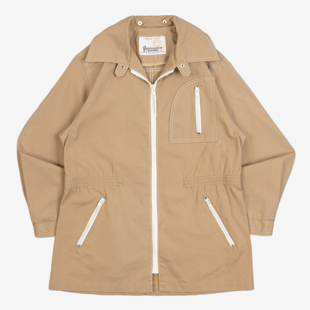 WOMEN'S VINTAGE 1980S COLLARED MAC JACKET - SMALL