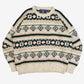 MEN'S VINTAGE 1990S STRUCTURED PATTERNED KNITTED JUMPER - LARGE
