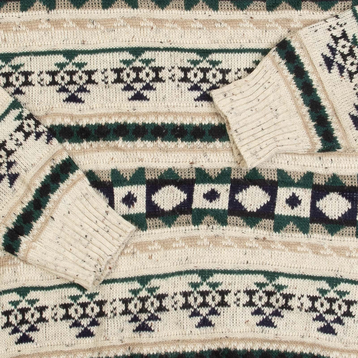 MEN'S VINTAGE 1990S STRUCTURED PATTERNED KNITTED JUMPER - LARGE