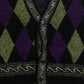 MEN'S VINTAGE 1990S ARGYLE PATTERNED KNITTED CARDIGAN - MEDIUM