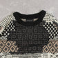 MEN'S VINTAGE 1990S PATTERNED KNITTED JUMPER - LARGE