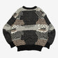 MEN'S VINTAGE 1990S PATTERNED KNITTED JUMPER - LARGE