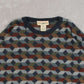 MEN'S VINTAGE 1990S PATTERNED KNITTED JUMPER - X-LARGE