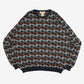 MEN'S VINTAGE 1990S PATTERNED KNITTED JUMPER - X-LARGE