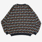 MEN'S VINTAGE 1990S PATTERNED KNITTED JUMPER - X-LARGE