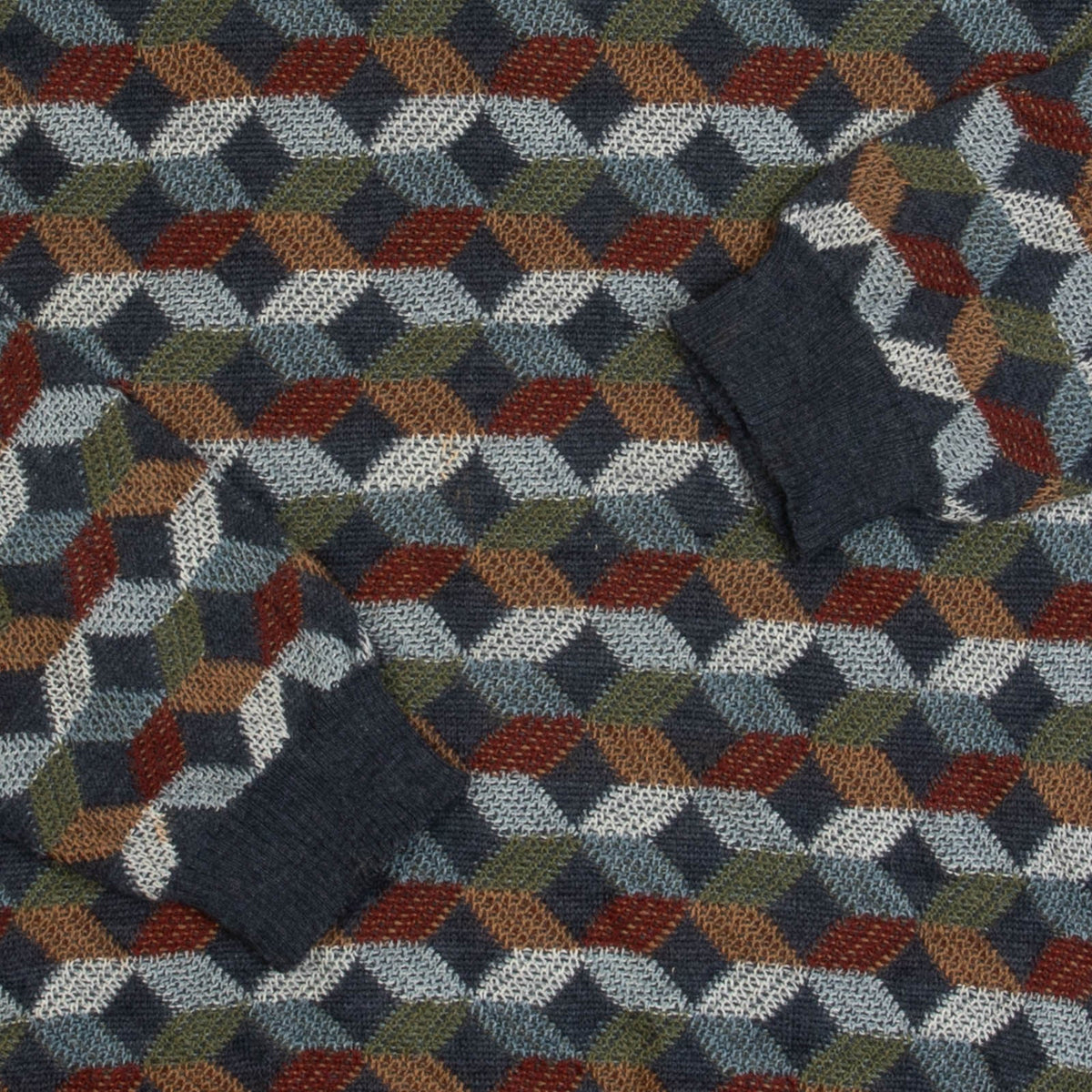 MEN'S VINTAGE 1990S PATTERNED KNITTED JUMPER - X-LARGE