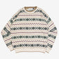 MEN'S VINTAGE 1990S STRUCTURED PATTERNED KNITTED JUMPER - X-LARGE