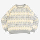 MEN'S VINTAGE 1980S PATTERNED KNITTED JUMPER - LARGE