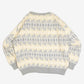 MEN'S VINTAGE 1980S PATTERNED KNITTED JUMPER - LARGE