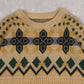 MEN'S VINTAGE 1990S STRUCTURED PATTERNED KNITTED JUMPER - MEDIUM