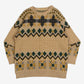 MEN'S VINTAGE 1990S STRUCTURED PATTERNED KNITTED JUMPER - MEDIUM
